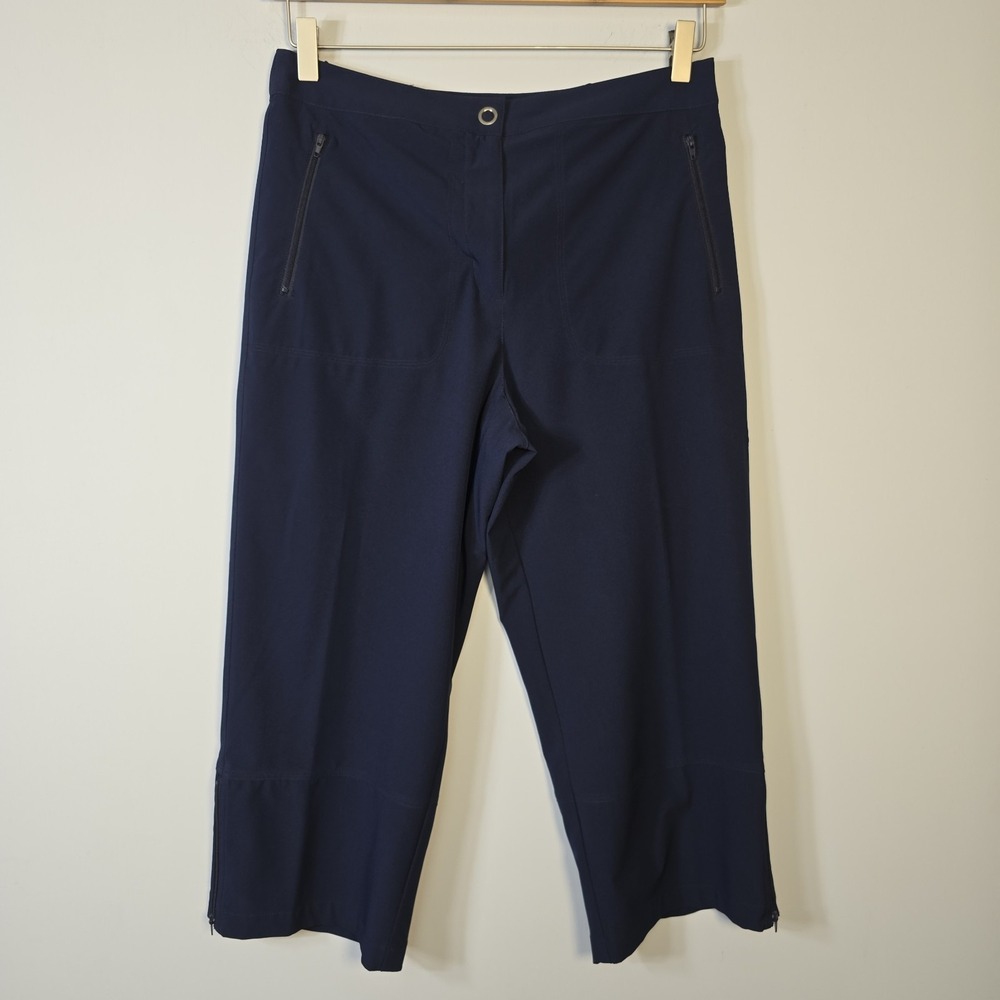 Zenergy Chico's Women's Size 1 M Navy Capri Pants Pockets Golf Stretch Athletic